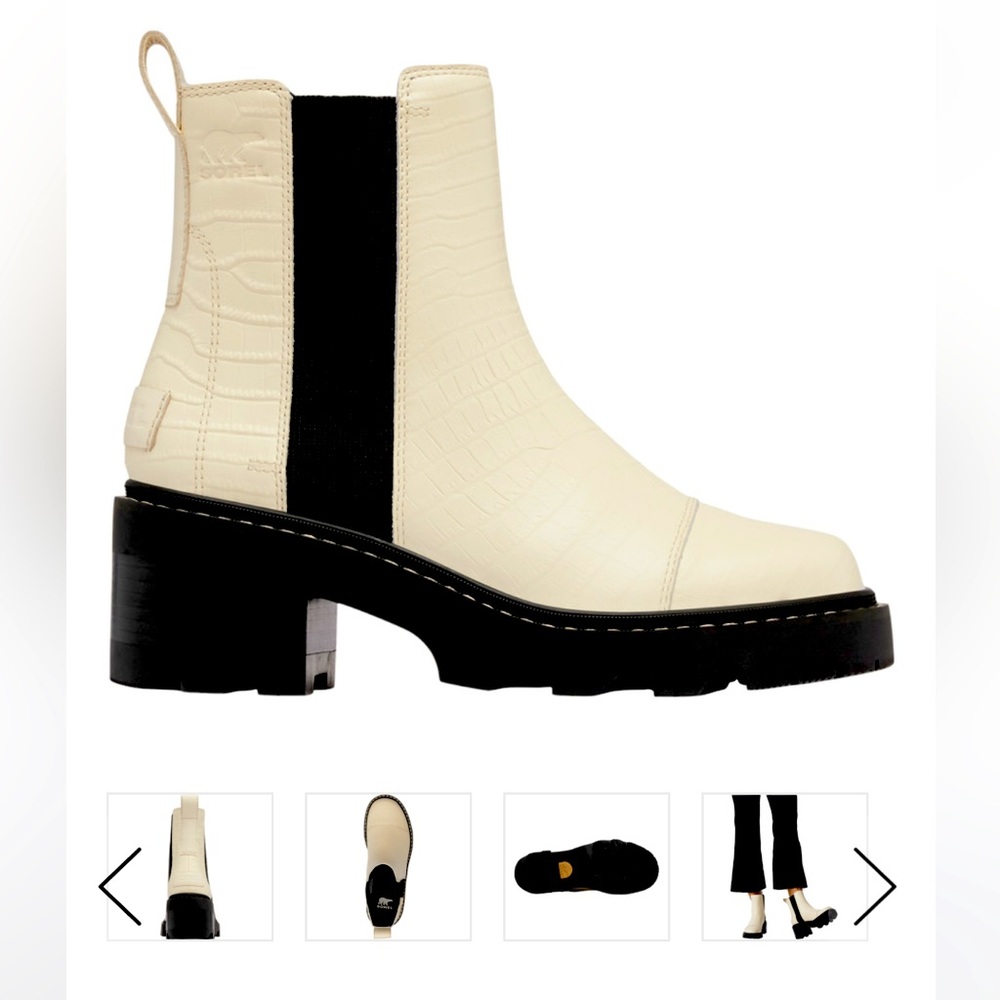 Sorel Women's Joan Now Chelsea Boot - Chalk / Black Croc